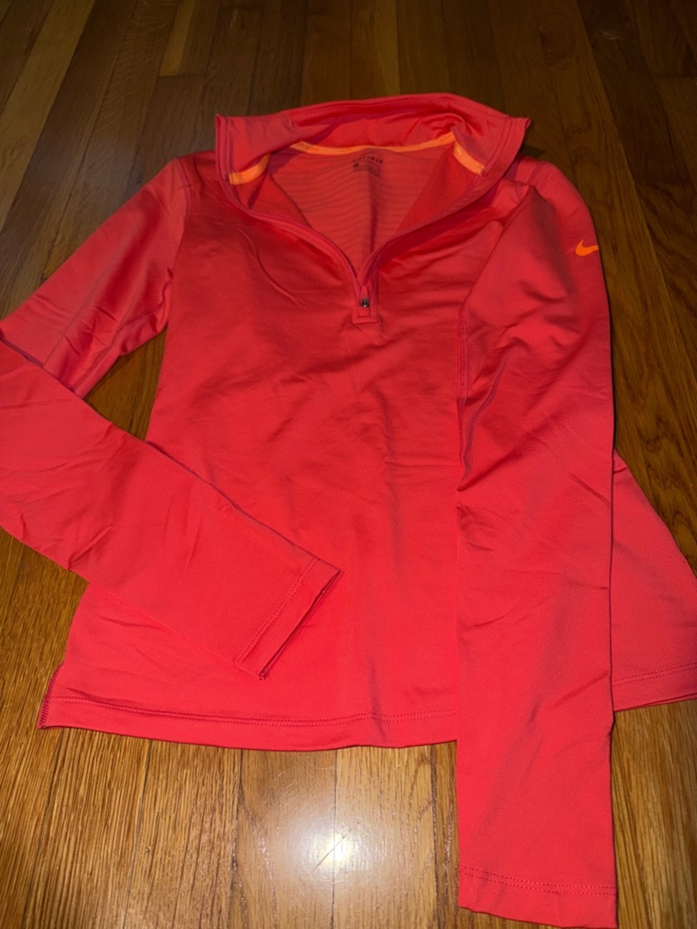 Nike Coral-Red Half-Zip Performance Top